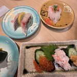 回転寿司 鮮 - 黒鯛　くえ　北海3点