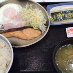 吉野家 - ハムエッグ焼き魚定食