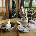 Misch House Fushimi Ten - Cream Zenzai (Left) / Coffee Parfait (Right) / Cocoa Parfait (Back)