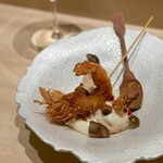 恵比寿 鮨 はつめ - 天使の海老のエビフライ ドリア風