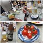 山田酒店 - お隣さんの熱燗/サービスのトマト/瓶ビール