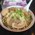 自家製太麺 渡辺 - 特大玉子　ねぎ多め（2014/5/9）