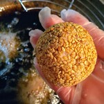 ヤマザワ  - ごま団子は一昨日作りました(*´～｀*)こういう作業楽しい♫