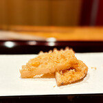 天ぷら たけうち - れんこん。 僕は少し薄切りのれんこんが好き。 ちょうどこれくらいのやつ。