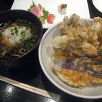 青山 川上庵 - コース1：冷たい蕎麦と野菜天丼