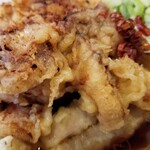 一〇そば - ジャンボゲソ天の表情。