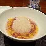 奈良屋町 青 - ④海老真薯と菊花蕪の出汁餡掛け