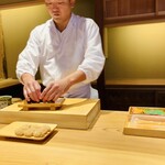 鮨仙八 - 自席から