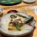 鮨処 池上 - 山口県下関10年もの鮑　山形県産松茸　しゃぶしゃぶ