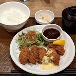 ガスト - 料理写真:Cafe レストラン ガスト 茅場町駅前店 カキフライ和膳 少なめライス 税込1,070円
