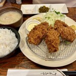 とんかつ 椛 - カキフライ定食　1,800円(税込)