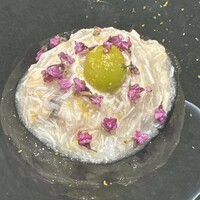 馳走西健一 - 浜名湖　ドウマン蟹雄　茄子　銀杏　貝出汁のジュレ