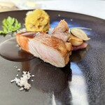 271159103 - 宮崎県産霧島山麓豚ロースひき肉と栗のモンブラン仕立て　ローズマリーの香る赤ワインソース