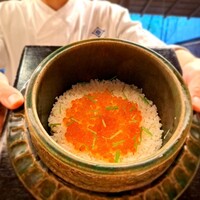 赤坂 菊乃井 - ⚫【御飯】
                「いくら御飯  三つ葉　海苔」