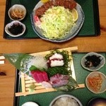 とん喜 - トンカツと刺身定食