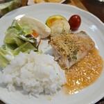 キッチン ブルー グローブ - ワンプレートにして