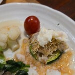 キッチン ブルー グローブ - ズッキーニを引いてポワレ&ポテサラ