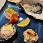 はちく - 生牡蠣、そば寿司、まぐろの胃袋？など