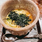 天ぷら たけうち - ワタリガニと天草海苔の茶碗蒸し