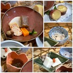 味楽寿司 - ＊蒸かし薩摩芋、煮物、もずく、、など。