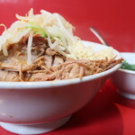 ラーメン二郎 - ラーメン半分＋ニンニク少し＋ＳＫ青ネギ