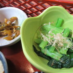 人と木 - 小松菜のおひたし、高菜