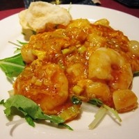 中国料理 神戸壺中天 - 海鮮料理（海老と小柱チリソース）