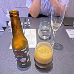 Japanese Soba Noodles 蔦 - 食前茶の「コンブチャ」スパークリングとクラフトビールの「ポーター」