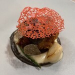 美酒佳肴　一樹 - 真鱈の白子のムニエル　白子か香ばしクムニエルされていてカブのピューレソースと合間って美味しいです。