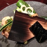 自然郷 海山 - 長州鶏のふきみそ焼き