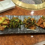 焼肉 スタミナ苑 - キムチ盛り合わせ
      アボカド、ニラ、ほうれん草、白菜