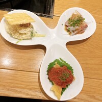 博多 鴨すき 鴨しゃぶ なかもぐろ - 旬の味覚三種盛り合わせ