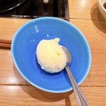 博多 鴨すき 鴨しゃぶ なかもぐろ - 季節のシャーベット(ゆず)