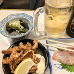 元祖立ち飲み屋 - 茄子の煮浸しとゲソ唐揚げでホッピーハッピー♡