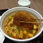 武蔵野うどん 澤村 - 幸せx2の豚メンチ温浴ドボン