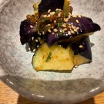 ワインとお料理 ことり - 揚げナスの味噌あえ