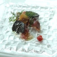 サーラ アマービレ - ホタルイカのソテー　イカ墨のリゾットのクロカンテ添え（2014.4）