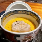 割烹 三長 渋谷 - 桜海老 人参のすり流し