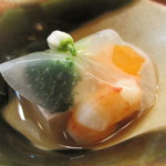 貴馳走坊 あ・うん - ホタルイカの擦り流し豆腐アップ