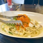 ピッツエリアバール　CACTUS　D'ORO - ・真鯛と大葉のペペロンチーノ　とびこ添え　スパゲッティー