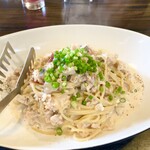 ピッツエリアバール　CACTUS　D'ORO - ・鶏そぼろと蓮子のクリームソース柚子胡椒風味　生パスタ（乾麺に変更）