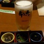 千年の宴 - ビールとつきだし