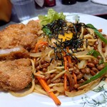 ほびーい喫茶店 - カツ納豆タマスパゲッティ