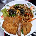 ほびーい喫茶店 - カツ納豆タマスパゲッティ