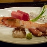鮨 波やし - ［６回目］刺身５点盛(海老・中とろ・さより・ほたるいか・とり貝)