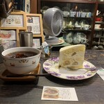 自家焙煎珈琲 凡 - アイスコーヒー、大人のクリショートケーキ