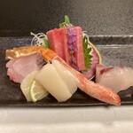 みちのく庵 - ⒋造り ・季節の盛り合わせ～本鮪、縞鯵、ずわい蟹（トロける旨さ）、帆立、ハタ