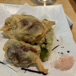 小料理 椿 - 揚げ物〜椎茸とししとう天ぷら