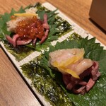 牛たん 伊地知 - 本日の牛たん手巻き寿司二種盛り