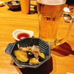 旬菜酒房ミツキヤ - ビールとつきだし